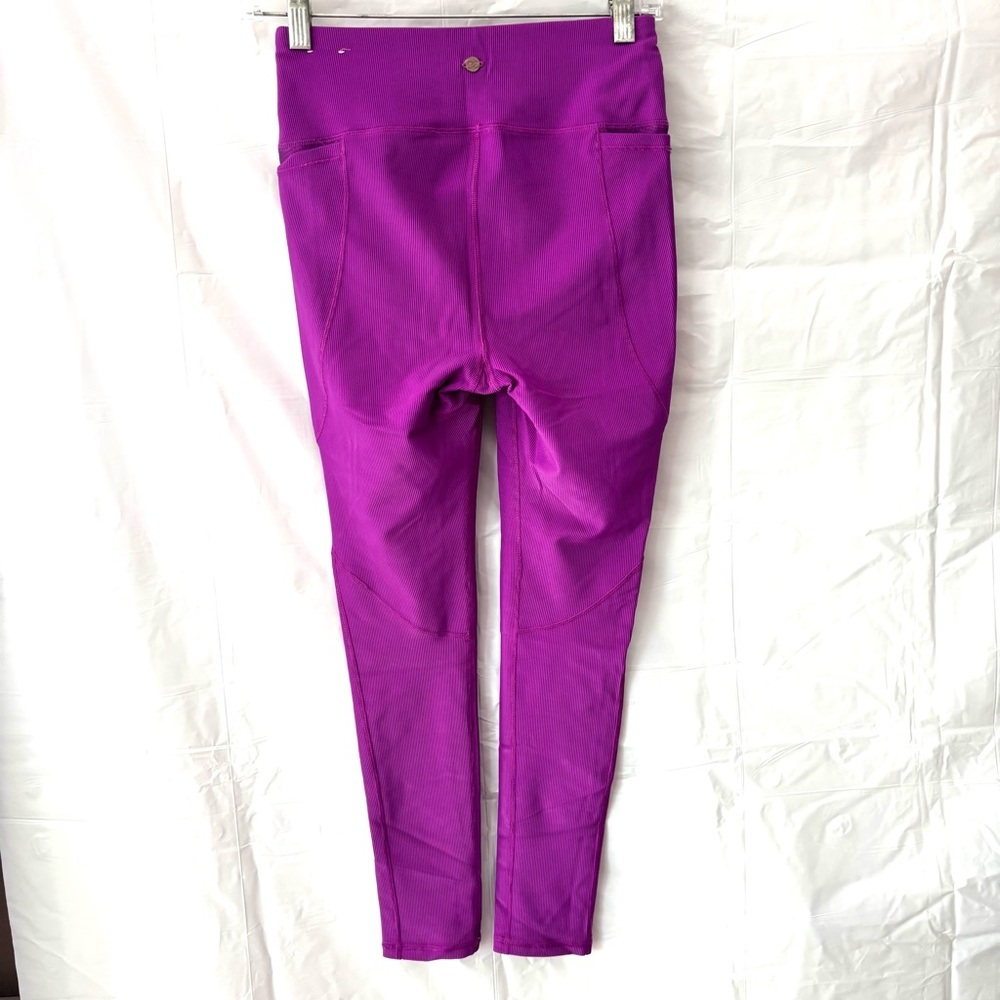 NWOT CALIA by Carrie Underwood High Rise Purple Leggings Ribbed SZ S - Picture 2 of 12